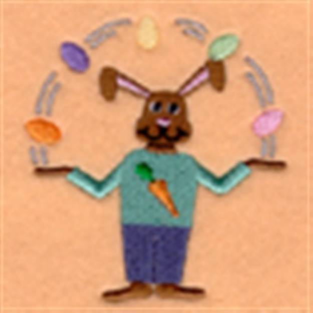 Picture of Juggling Easter Bunny Machine Embroidery Design