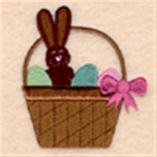Easter Basket with Bunny Machine Embroidery Design