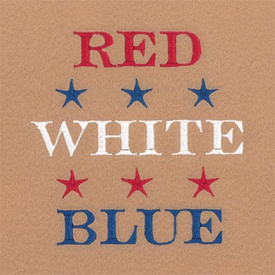 Red White Blue Machine Embroidery Design