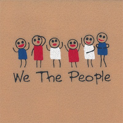 We the People Machine Embroidery Design