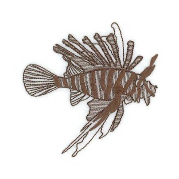 Picture of Toile Lion Fish Machine Embroidery Design