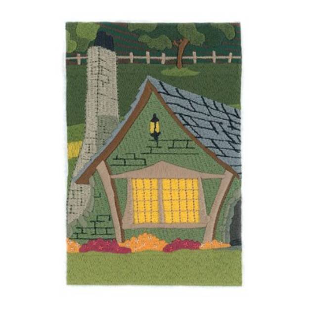 Picture of Summer Cabin Panel 5 Machine Embroidery Design