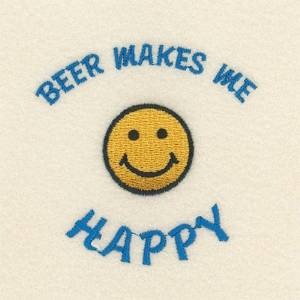 Picture of Beer Makes Me Happy Machine Embroidery Design