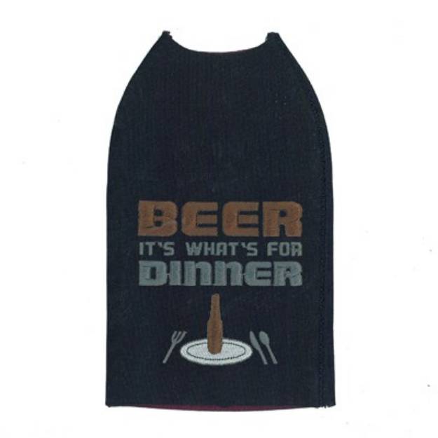 Picture of Beer Dinner Koozie Machine Embroidery Design