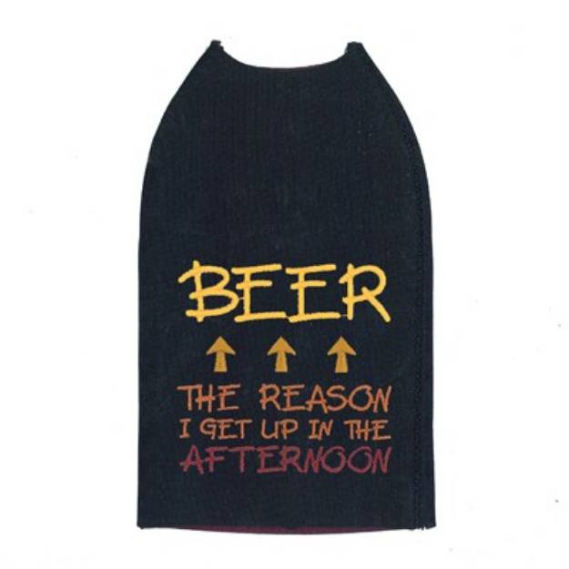 Picture of Beer the Reason Koozie Machine Embroidery Design