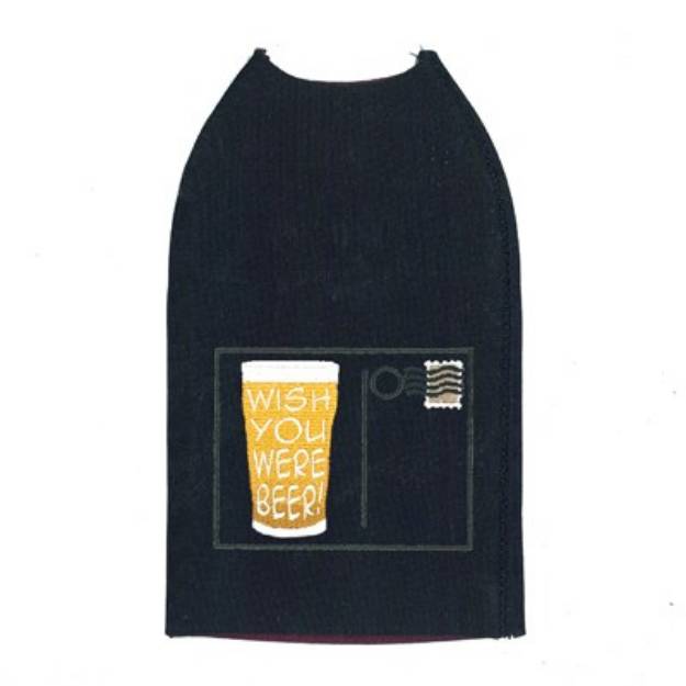 Picture of Wish You Were Beer Koozie Machine Embroidery Design