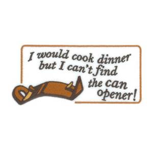 Picture of Cant Find Can Opener Machine Embroidery Design