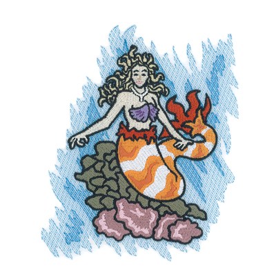 Mermaid Relaxing Machine Embroidery Design