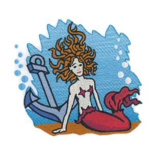Picture of Mermaid With Anchor Machine Embroidery Design