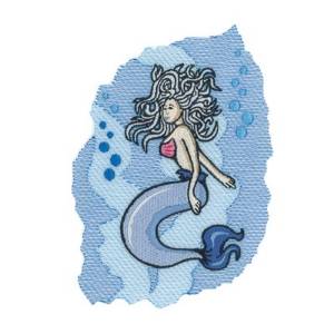 Picture of Mermaid With Bubbles Machine Embroidery Design
