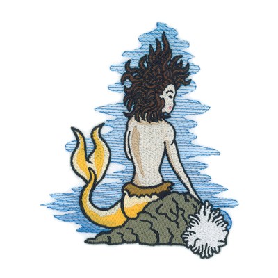 Mermaid Back Machine Embroidery Design