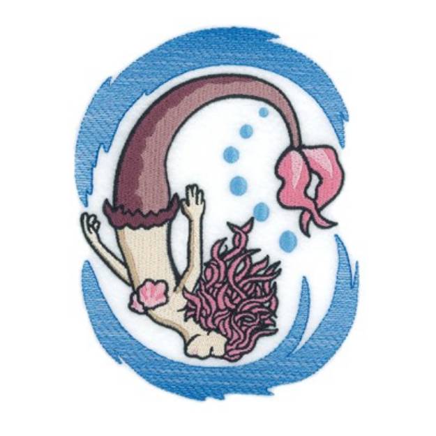 Picture of Mermaid Swimming Machine Embroidery Design