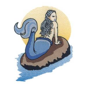 Picture of Mermaid Sunning Machine Embroidery Design