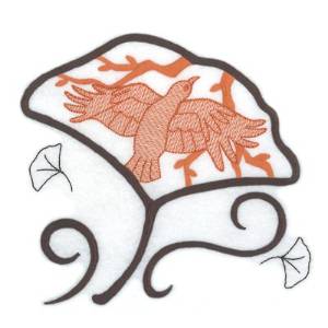 Picture of Bird Leaf Toile Machine Embroidery Design