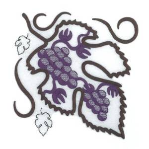 Picture of Grape Leaf Toile Machine Embroidery Design