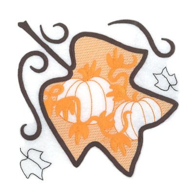 Pumpkin Leaf Toile Machine Embroidery Design