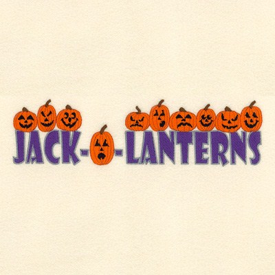 Jack-O-Lanterns Text Machine Embroidery Design