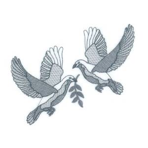 Picture of Winter Doves Machine Embroidery Design