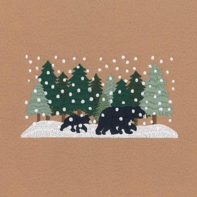 Small Bear Scene Machine Embroidery Design