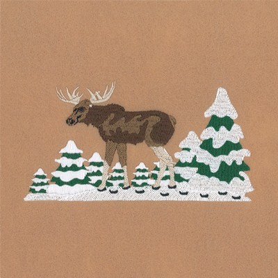 Winter Moose Machine Embroidery Design
