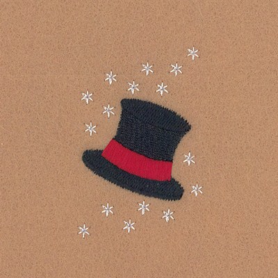 Snowman Top Hat Machine Embroidery Design
