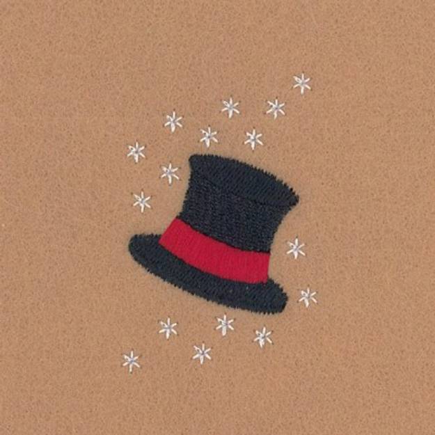 Picture of Snowman Top Hat Machine Embroidery Design