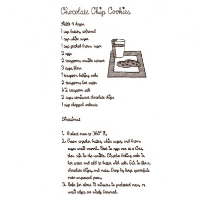 Chocolate Chip Cookies Recipe Machine Embroidery Design