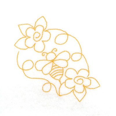 Bee Stipple Machine Embroidery Design