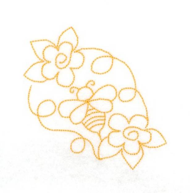Picture of Bee Stipple Machine Embroidery Design