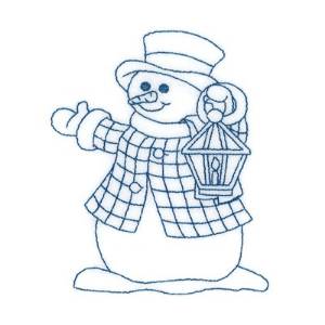 Picture of Snowman With Lantern Machine Embroidery Design