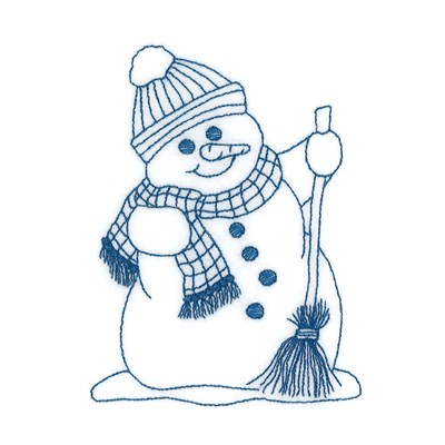 Snowman With Broom Machine Embroidery Design