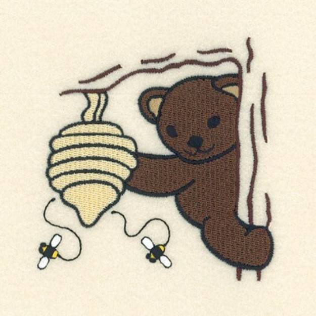 Picture of Bear Climbing Tree Machine Embroidery Design
