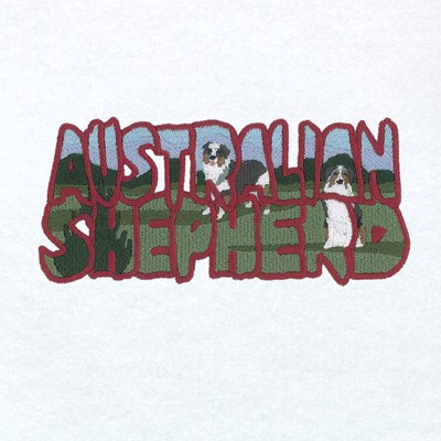 Australian Shepherd Scene Machine Embroidery Design