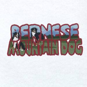 Picture of Bernese Mountain Dog Scene Machine Embroidery Design