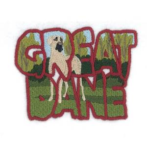 Picture of Great Dane Scene Machine Embroidery Design
