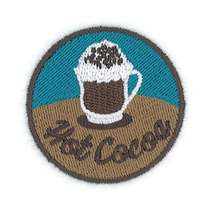 Hot Cocoa Circle Machine Embroidery Design