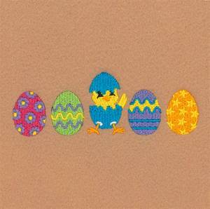 Picture of Easter Eggs Chick Machine Embroidery Design
