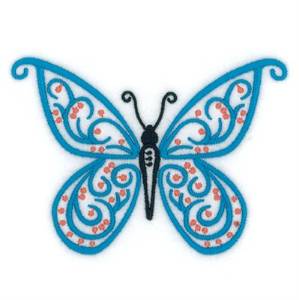 Picture of Spring Filigree Butterfly Machine Embroidery Design