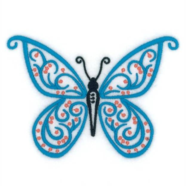 Picture of Spring Filigree Butterfly Machine Embroidery Design