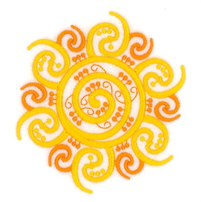 Spring Filigree Sun Machine Embroidery Design