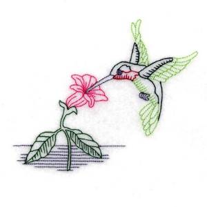 Picture of Vintage Hummingbird Machine Embroidery Design