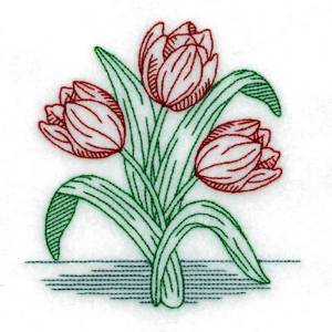 Picture of Vintage Tulips Machine Embroidery Design