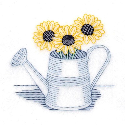 Vintage Sunflowers Machine Embroidery Design