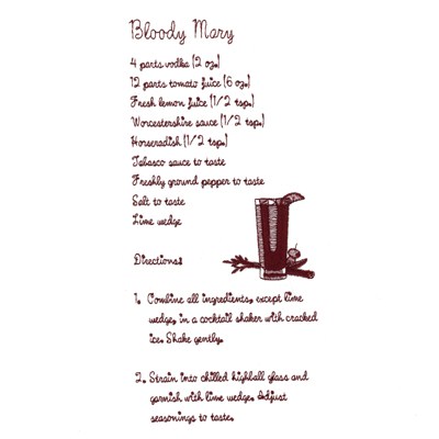 Bloody Mary Bar Towel Machine Embroidery Design