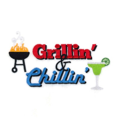 Grillin & Chillin Machine Embroidery Design