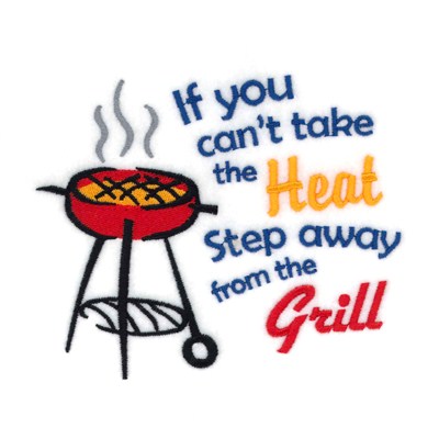 Step Away From The Grill Machine Embroidery Design
