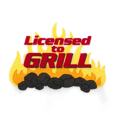 Licensed To Grill Machine Embroidery Design
