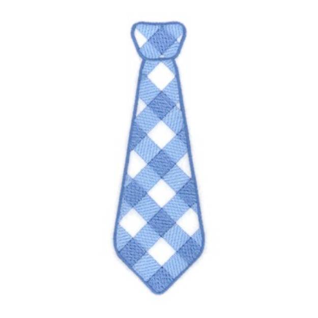 Picture of Small Gingham Necktie Machine Embroidery Design
