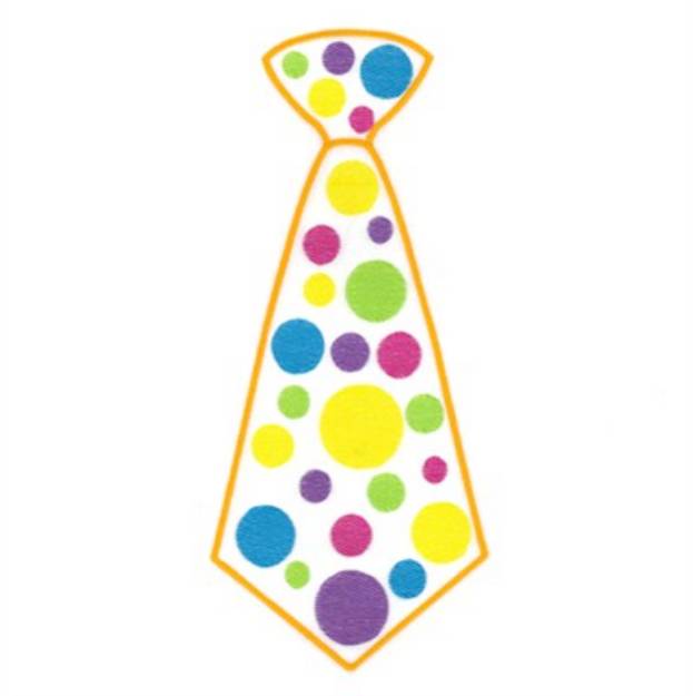 Picture of Large Polka Dot Necktie Machine Embroidery Design
