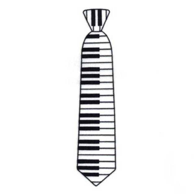 Picture of Large Piano Keyboard Necktie Machine Embroidery Design